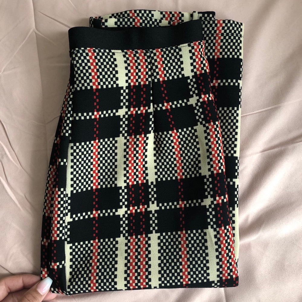 Plaid high waist classy pencil skirt